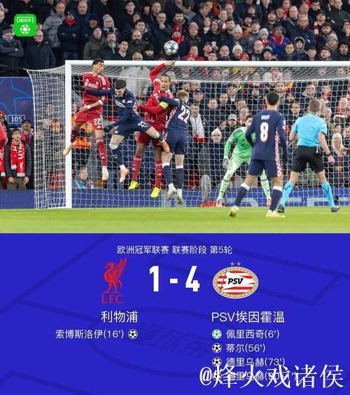 惨败再遭重创！利物浦1-4埃因霍温吞下三连败，12战仅3胜陷泥潭